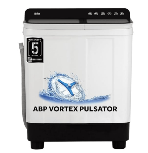 Haier 8.5 Kg 5 Star Voltex Pulsator Semi-Automatic Top Load Washing Machine (HTW85-178BK, 2023 Model, Black)